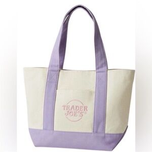 Trader Joe's Lavender large canvas tote